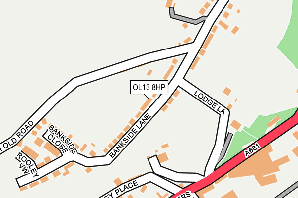 OL13 8HP map - OS OpenMap – Local (Ordnance Survey)