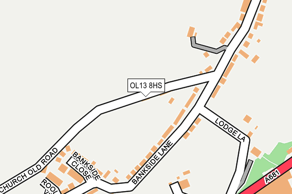 OL13 8HS map - OS OpenMap – Local (Ordnance Survey)