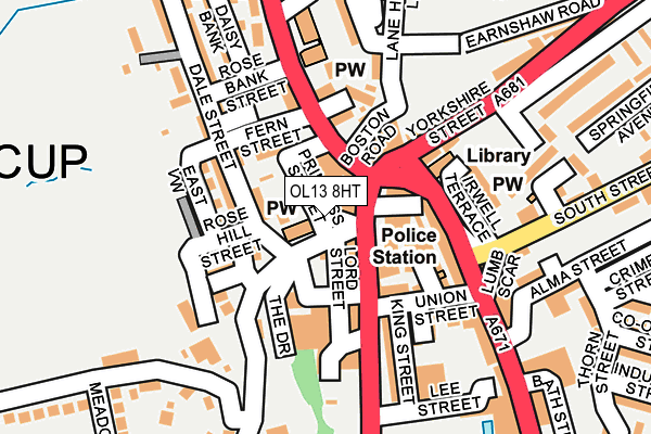 OL13 8HT map - OS OpenMap – Local (Ordnance Survey)