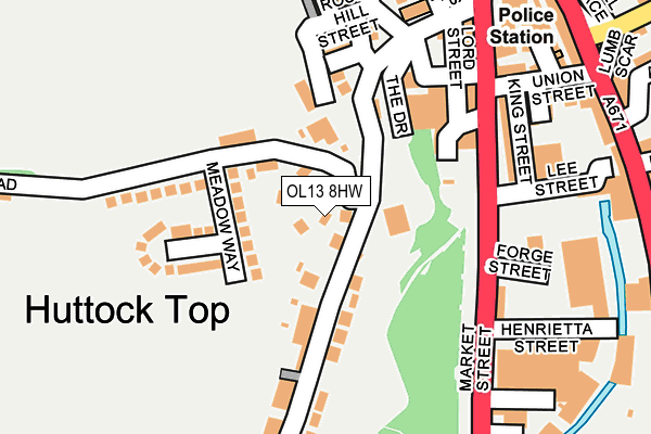 OL13 8HW map - OS OpenMap – Local (Ordnance Survey)