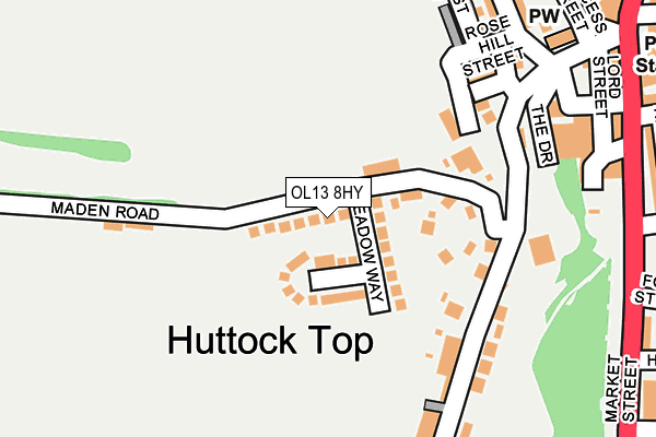 OL13 8HY map - OS OpenMap – Local (Ordnance Survey)