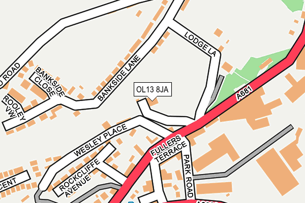 OL13 8JA map - OS OpenMap – Local (Ordnance Survey)