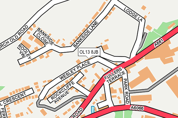 OL13 8JB map - OS OpenMap – Local (Ordnance Survey)