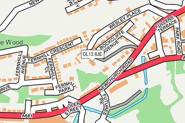 OL13 8JE map - OS OpenMap – Local (Ordnance Survey)