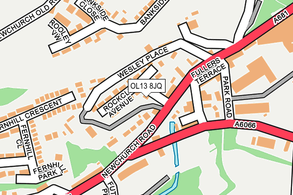 OL13 8JQ map - OS OpenMap – Local (Ordnance Survey)