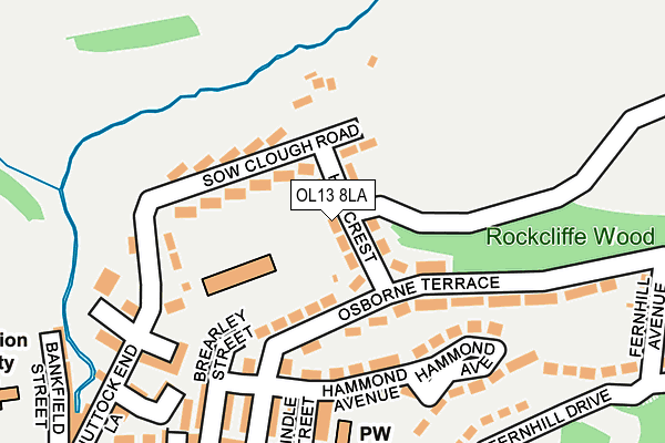 OL13 8LA map - OS OpenMap – Local (Ordnance Survey)