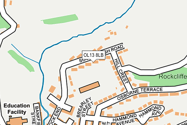 OL13 8LB map - OS OpenMap – Local (Ordnance Survey)