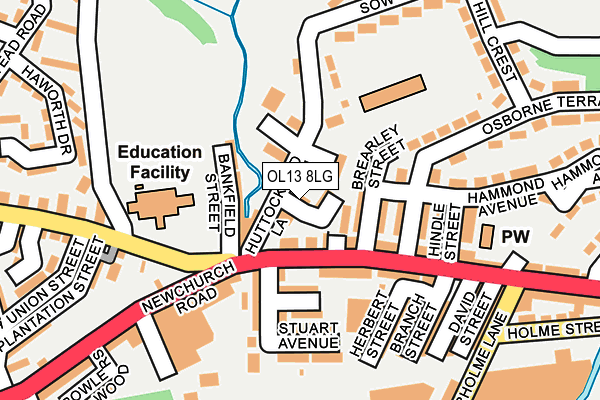 OL13 8LG map - OS OpenMap – Local (Ordnance Survey)