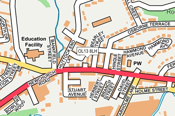 OL13 8LH map - OS OpenMap – Local (Ordnance Survey)