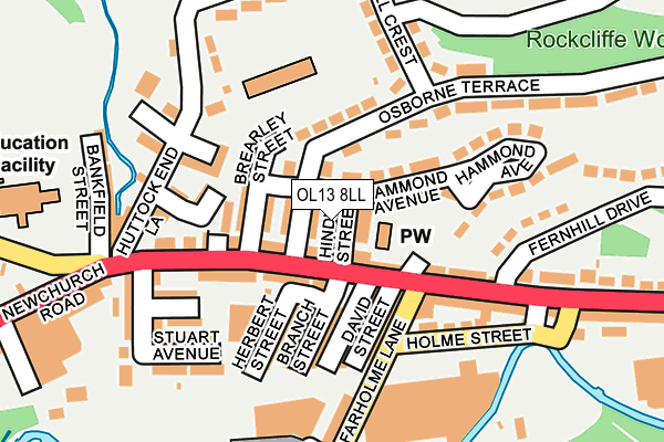 OL13 8LL map - OS OpenMap – Local (Ordnance Survey)