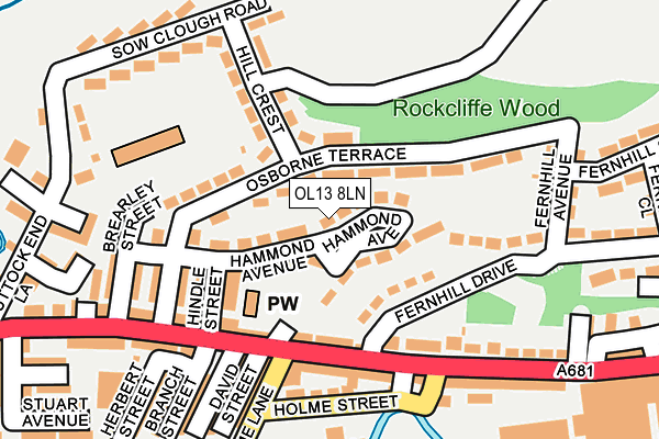 OL13 8LN map - OS OpenMap – Local (Ordnance Survey)