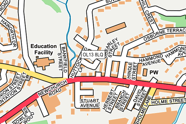 OL13 8LQ map - OS OpenMap – Local (Ordnance Survey)