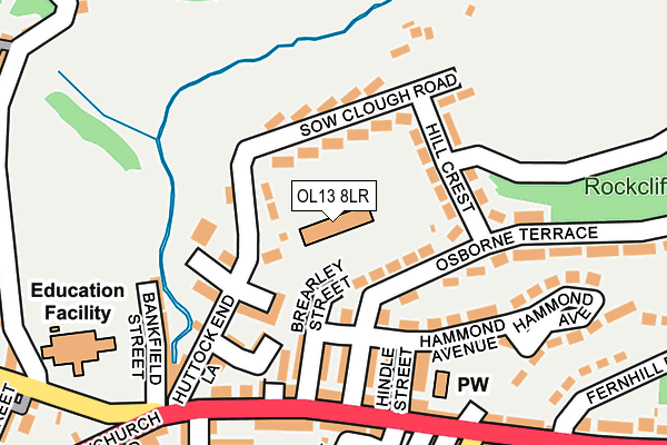 OL13 8LR map - OS OpenMap – Local (Ordnance Survey)