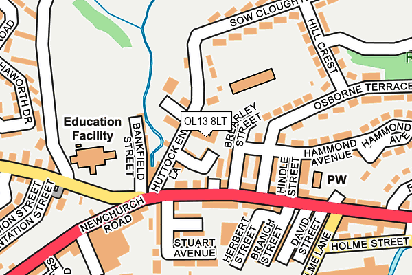 OL13 8LT map - OS OpenMap – Local (Ordnance Survey)