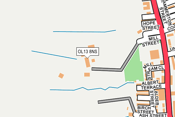 OL13 8NS map - OS OpenMap – Local (Ordnance Survey)