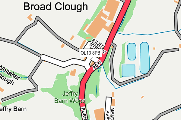 OL13 8PB map - OS OpenMap – Local (Ordnance Survey)