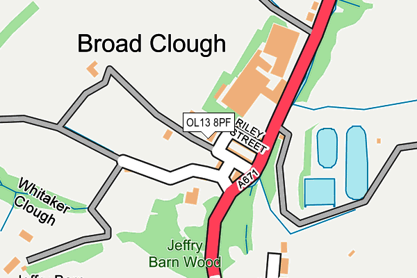 OL13 8PF map - OS OpenMap – Local (Ordnance Survey)