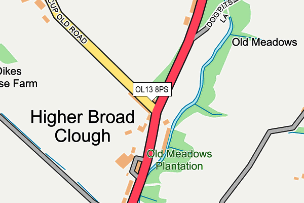 OL13 8PS map - OS OpenMap – Local (Ordnance Survey)