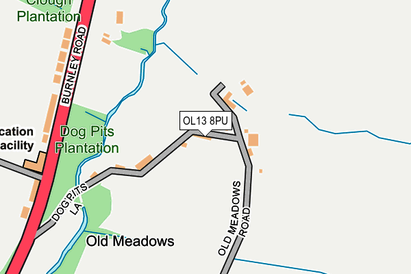 OL13 8PU map - OS OpenMap – Local (Ordnance Survey)