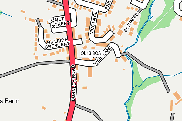 OL13 8QA map - OS OpenMap – Local (Ordnance Survey)