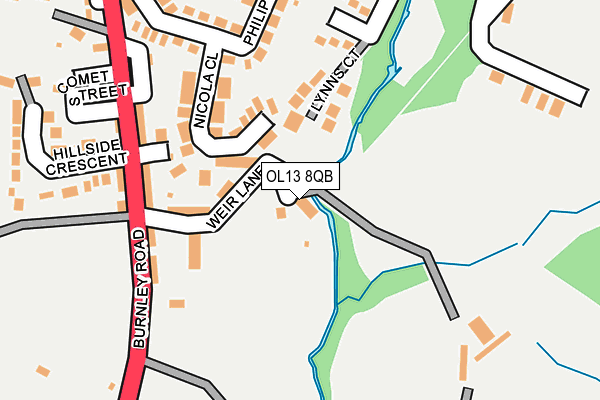 OL13 8QB map - OS OpenMap – Local (Ordnance Survey)