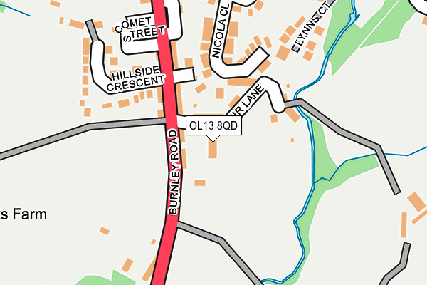 OL13 8QD map - OS OpenMap – Local (Ordnance Survey)