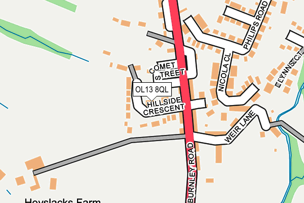 OL13 8QL map - OS OpenMap – Local (Ordnance Survey)