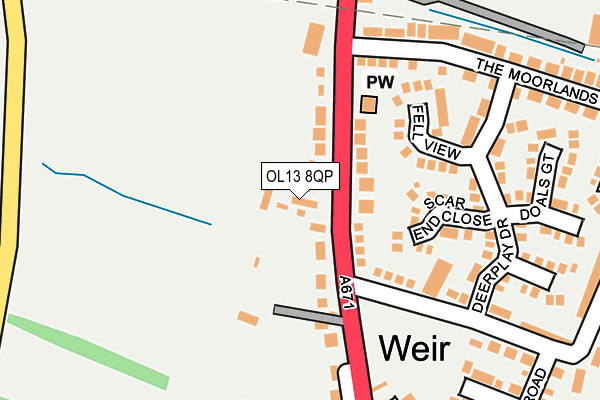 OL13 8QP map - OS OpenMap – Local (Ordnance Survey)