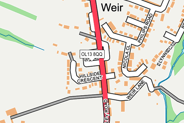 OL13 8QQ map - OS OpenMap – Local (Ordnance Survey)