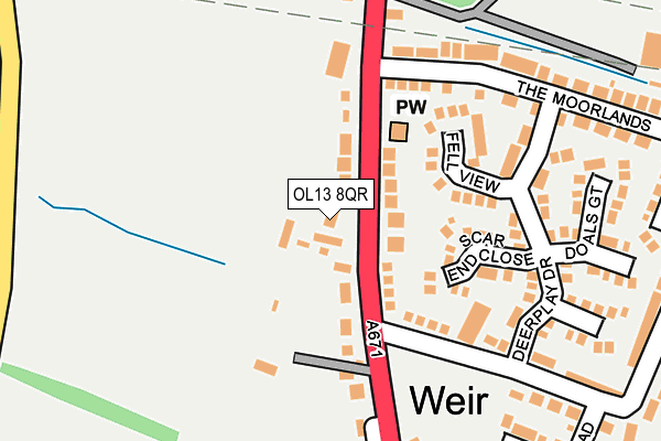 OL13 8QR map - OS OpenMap – Local (Ordnance Survey)