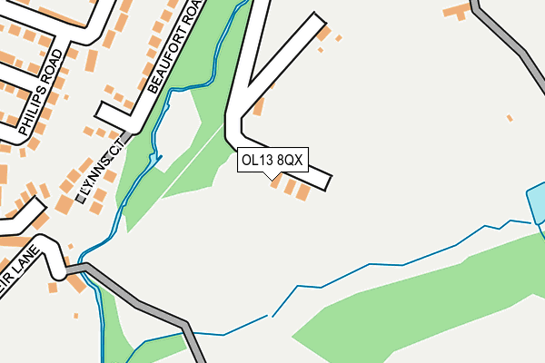 OL13 8QX map - OS OpenMap – Local (Ordnance Survey)