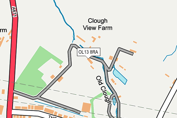 OL13 8RA map - OS OpenMap – Local (Ordnance Survey)