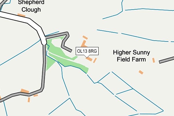 OL13 8RG map - OS OpenMap – Local (Ordnance Survey)