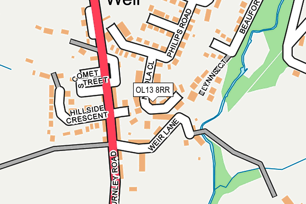 OL13 8RR map - OS OpenMap – Local (Ordnance Survey)