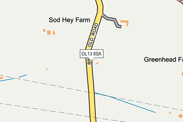 OL13 8SA map - OS OpenMap – Local (Ordnance Survey)