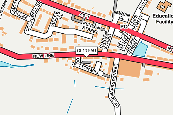 OL13 9AU map - OS OpenMap – Local (Ordnance Survey)