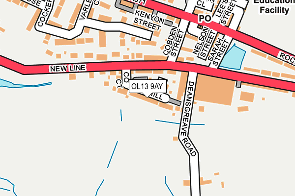 OL13 9AY map - OS OpenMap – Local (Ordnance Survey)