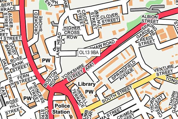 OL13 9BA map - OS OpenMap – Local (Ordnance Survey)