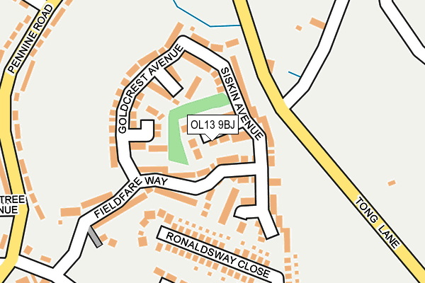 OL13 9BJ map - OS OpenMap – Local (Ordnance Survey)