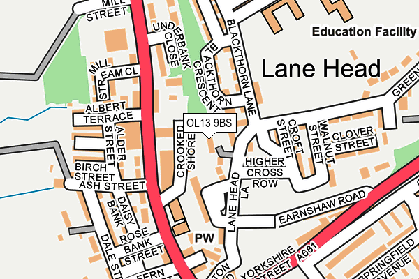 OL13 9BS map - OS OpenMap – Local (Ordnance Survey)