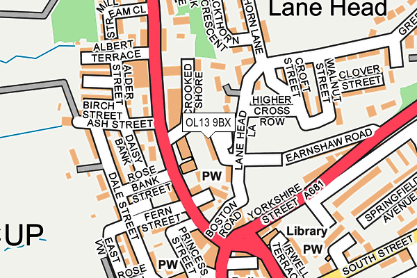 OL13 9BX map - OS OpenMap – Local (Ordnance Survey)