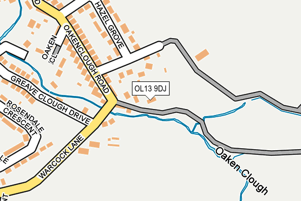 OL13 9DJ map - OS OpenMap – Local (Ordnance Survey)