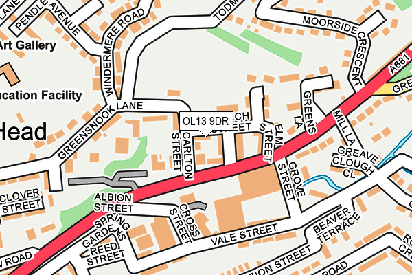 OL13 9DR map - OS OpenMap – Local (Ordnance Survey)