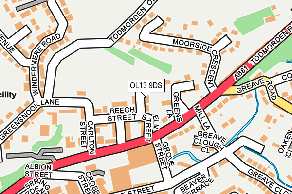 OL13 9DS map - OS OpenMap – Local (Ordnance Survey)