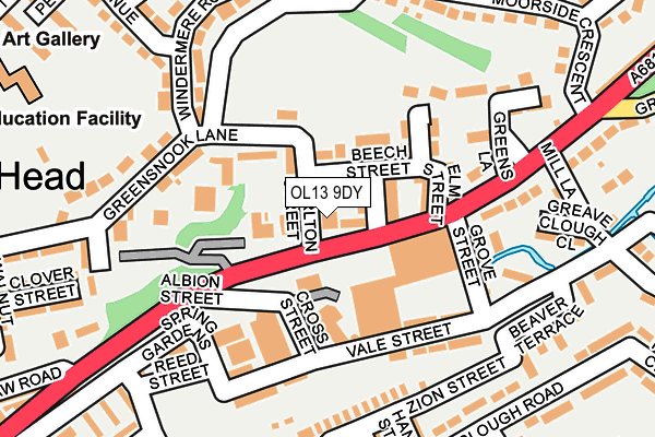 OL13 9DY map - OS OpenMap – Local (Ordnance Survey)