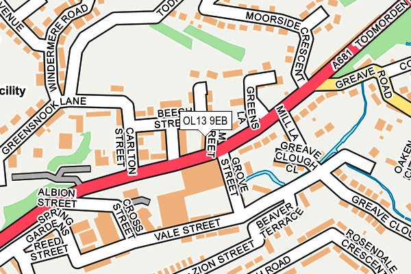 OL13 9EB map - OS OpenMap – Local (Ordnance Survey)