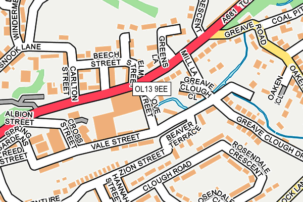 OL13 9EE map - OS OpenMap – Local (Ordnance Survey)