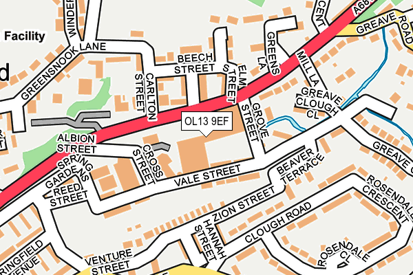 OL13 9EF map - OS OpenMap – Local (Ordnance Survey)