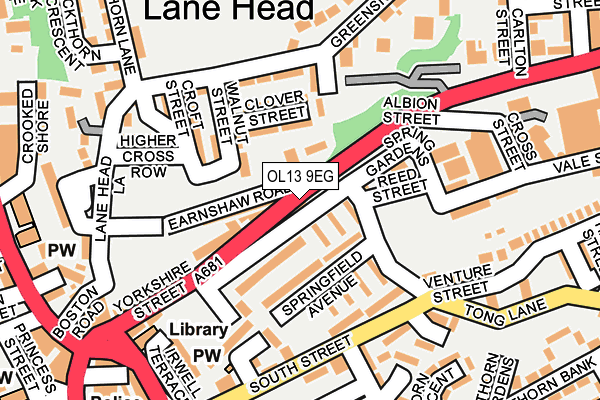 OL13 9EG map - OS OpenMap – Local (Ordnance Survey)