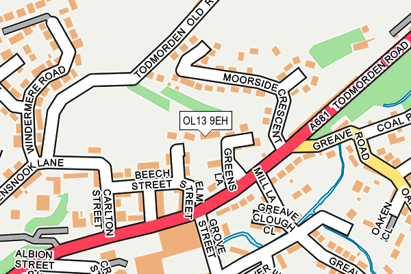OL13 9EH map - OS OpenMap – Local (Ordnance Survey)
